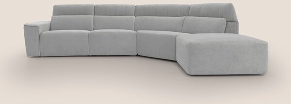 Clark Divano angolare con opzione relax elettrico in tessuto smacchiab