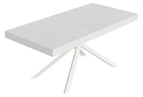 Tavolo Allungabile 180-284x90x74 cm Niket Bianco Frassino Gambe Bianche