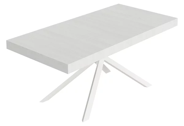Tavolo Allungabile 200-304x90x77 cm Niket Bianco Frassino Gambe Bianche