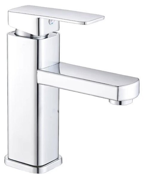 Miscelatore monocomando per lavabo – Montaggio a pavimento – Corpo in metallo – Altezza 17,5 cm – Finitura cromata – Colore argento