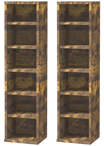 Set 2 Pezzi Mobile Libreria Porta CD 21x19.2x88,3 cm Marrone