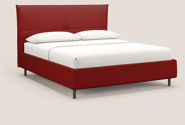 Izumi letto imbottito contenitore con piedi alti in tessuto smacchiabi