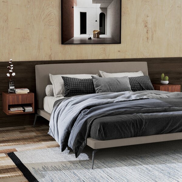 Set 2 Comodini con Cassetto e Ripiano a Giorno 40x34x29 cm in Legno Marrone