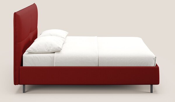 Izumi letto imbottito contenitore con piedi alti in tessuto smacchiabi