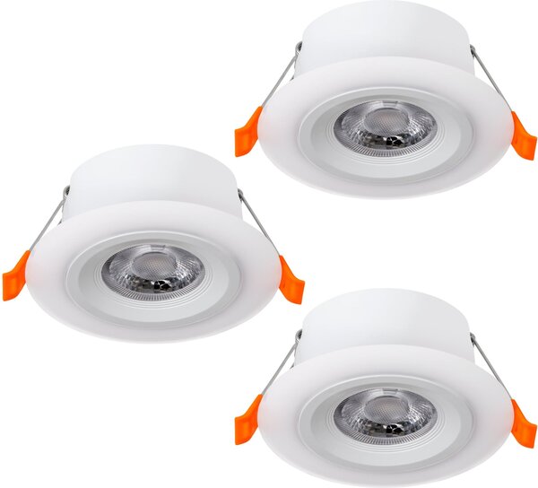 Faretto Ad Incasso Contemporaneo Calonge Policarbonato Bianco 3 Luci Led 4,8W
