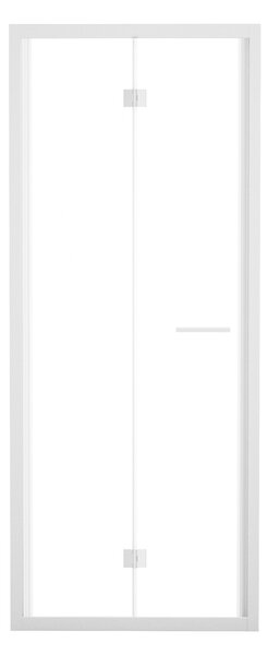 Porta doccia pieghevole Record 71 cm, H 195 cm in vetro temprato, spessore 6 mm trasparente bianco