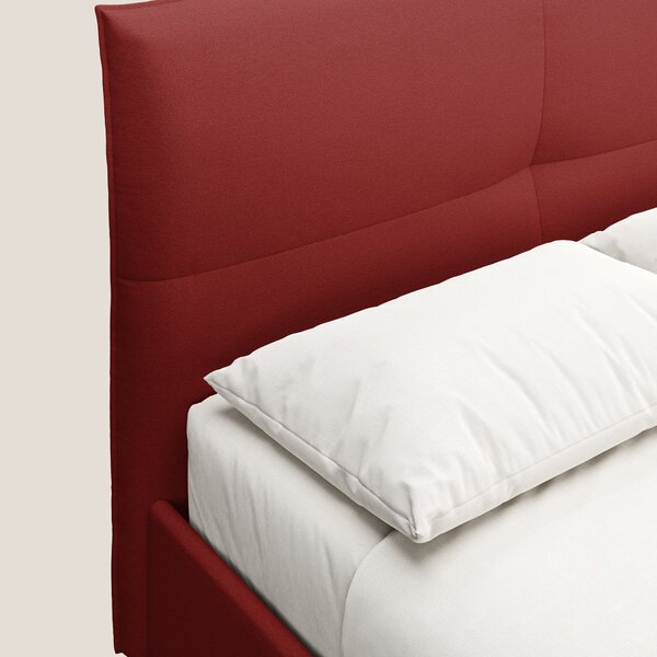 Izumi letto imbottito contenitore con piedi alti in tessuto smacchiabi