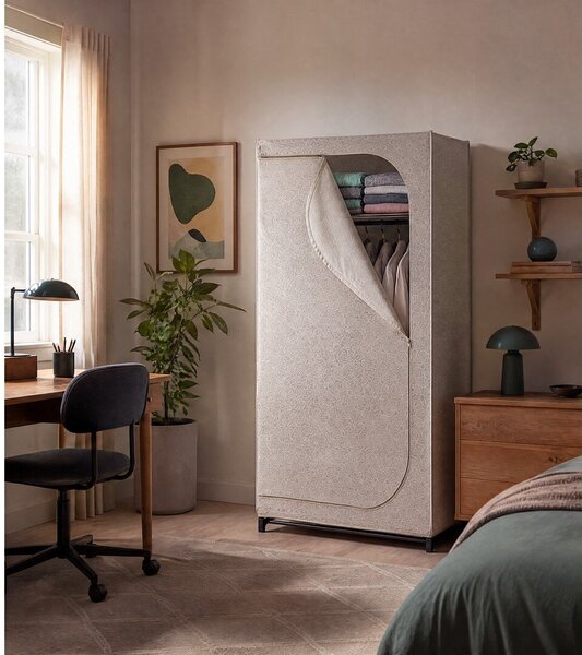 Armadio beige in tessuto 90x160 cm Balance - Wenko