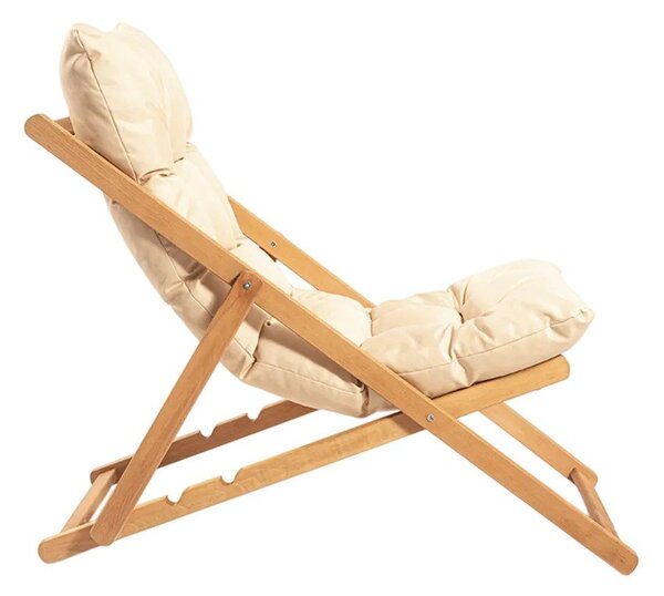 Set da giardino in legno di faggio in colore crema-naturale per 2 persone - Floriane Garden