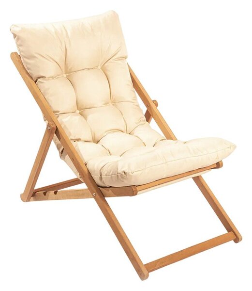 Set da giardino in legno di faggio in colore crema-naturale per 2 persone - Floriane Garden