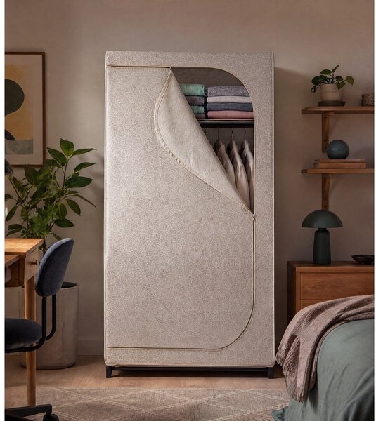 Armadio beige in tessuto 90x160 cm Balance - Wenko