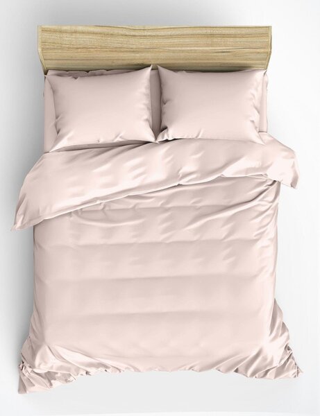 Set copripiumino e federa beige in raso di cotone per letto matrimoniale/per letto esteso 240x220 cm Elegant – Mijolnir