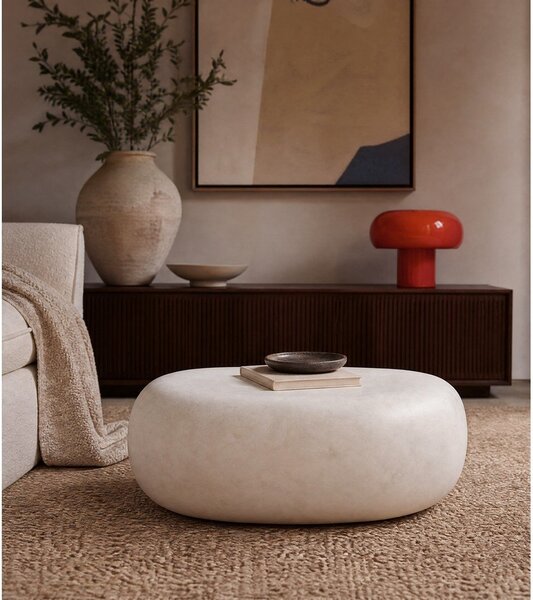 Tavolino bianco 65 x 49 cm Pebble - vtwonen