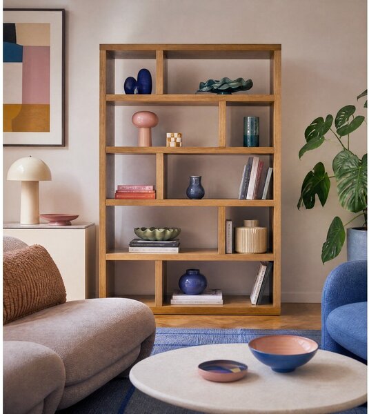 Libreria in legno esotico 120x173 cm Dublin - TemaHome