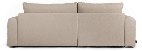 Divano angolare beige allungabile (con penisola a sinistra) con rivestimento in bouclé Quinoa – Bonami Selection