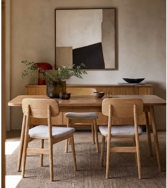 Sedia da pranzo in colore beige-naturale Livo - Unique Furniture