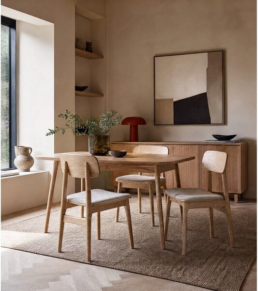 Sedia da pranzo in colore beige-naturale Livo - Unique Furniture