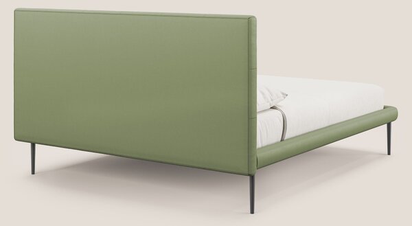 Midori letto imbottito trapuntato in ecopelle con piedini alti T04 ver