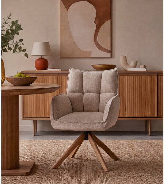 Set di sedie da pranzo color crema in imbottito 2 pz Marilla – Unique Furniture