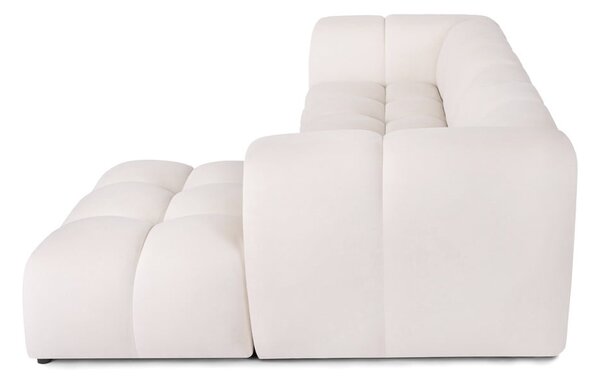 Divano angolare color crema (con penisola a destra e chaise lounge) con rivestimento in velluto Cube – Bonami Selection