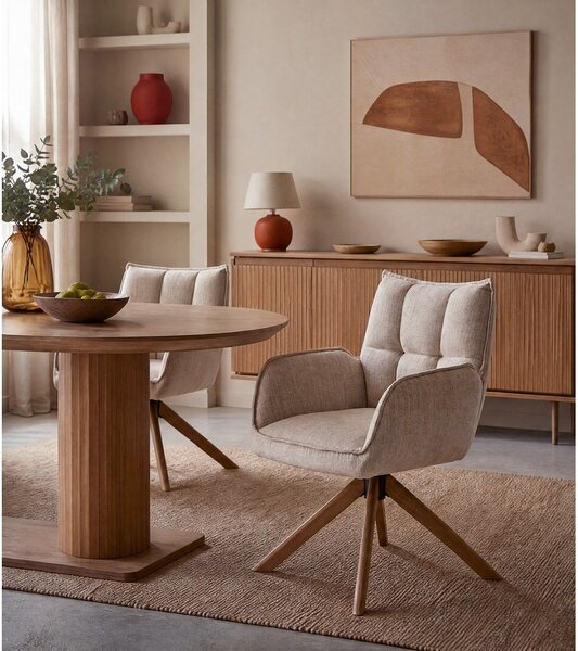 Set di sedie da pranzo color crema in imbottito 2 pz Marilla – Unique Furniture