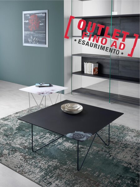 Tavolino quadrato verniciato sabl� TOP LAMINATO 45x45x h50 cm top in Laminato eco-compatibile