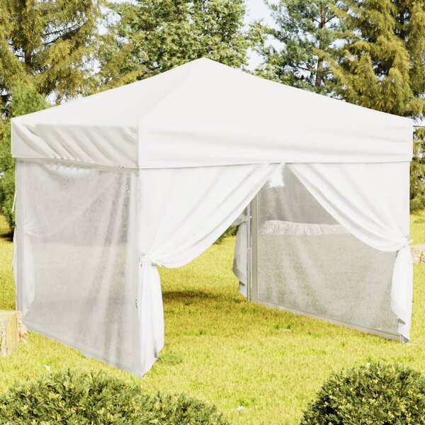 Tenda per Feste Pieghevole con Pareti Laterali Bianco 3x3 m