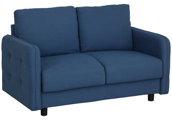 Divano 2 Posti con Cuscini Sfoderabili e Molle a S 136x75x84 cm in Velluto Blu