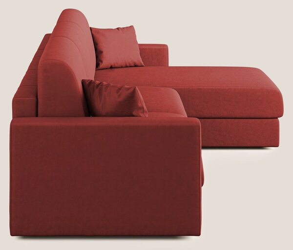 Chris Divano letto angolare con penisola in microfibra smacchiabile T1