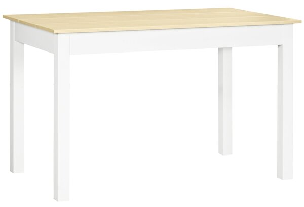 Tavolo da Pranzo 4-6 Persone 119x70x75cm Bianco e Legno