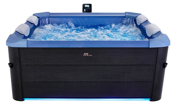 Vasca Idromassaggio da Esterno Spa Smontabile 160x160x65 cm 6 Persone Oslo Sapphire Pannello OLED