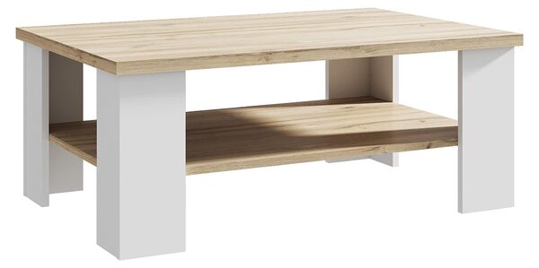 Tavolino da salotto >Chelles< bianco opaco - 107x42,8x67 cm (LxAxP)
