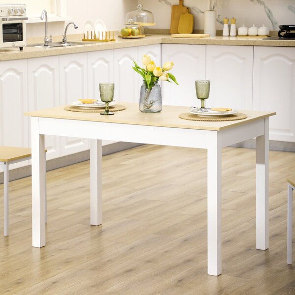 Tavolo da Pranzo 4-6 Persone 119x70x75cm Bianco e Legno