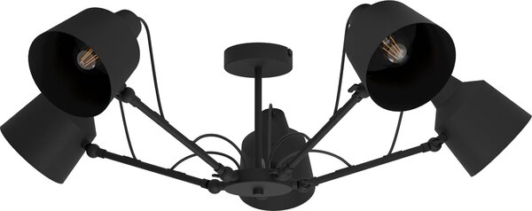 Eglo 99667 BASURTU E27 plafoniera a 5 vie Ø1050mm nero
