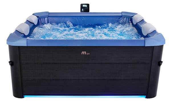 Vasca Idromassaggio da Esterno Spa Smontabile 160x160x65 cm 6 Persone Oslo Sapphire Pannello OLED