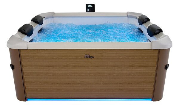 Vasca Idromassaggio da Esterno Spa Smontabile 160x160x65 cm 6 Persone Oslo Amber Pannello OLED