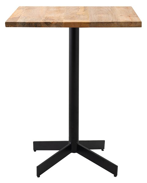 Tavolo da bistrot quadrato in legno massello e metallo nero D60 cm SOPRA