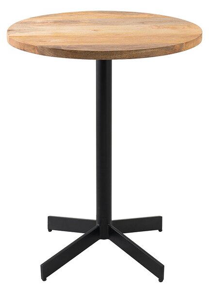Tavolo bistrot rotondo in legno massiccio e metallo nero D60 cm MEERA