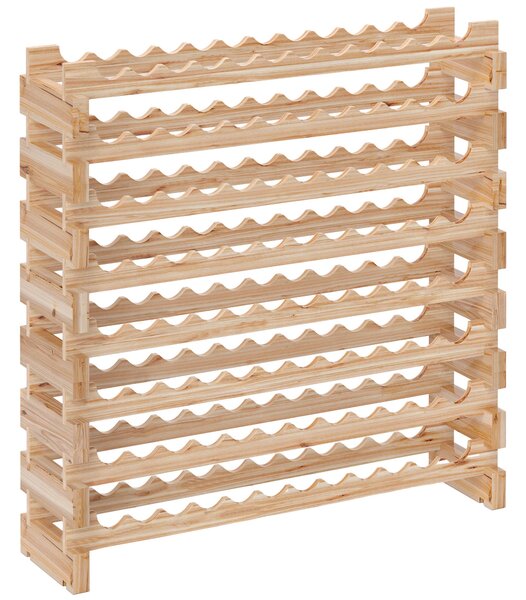 Portabottiglie Cantinetta Vini con 8 Ripiani per 96 Bottiglie 114x28x113,5 cm in Legno di Pino