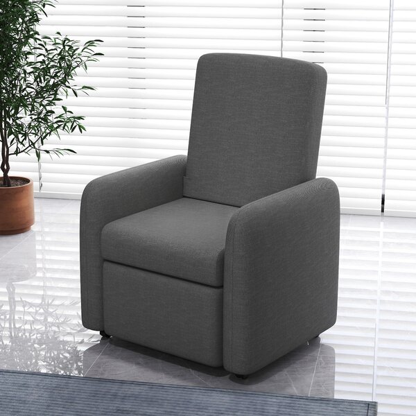 Poltrona Relax Reclinabile 115° max con Poggiapiedi 76x78,5x102 cm Grigio