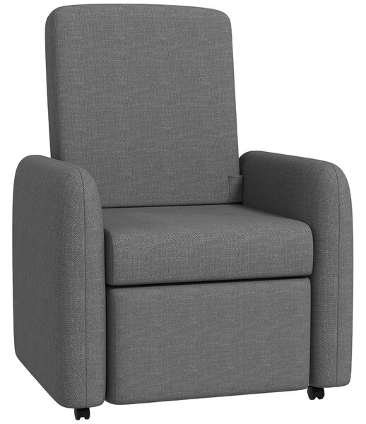 Poltrona Relax Reclinabile 115° max con Poggiapiedi 76x78,5x102 cm Grigio