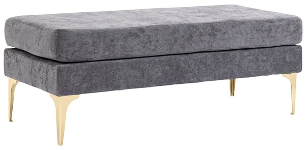 Panca Fondo Letto Imbottita a 2 Strati 121x50,5x46,5 cm in Tessuto Effetto Velluto Grigio Scuro