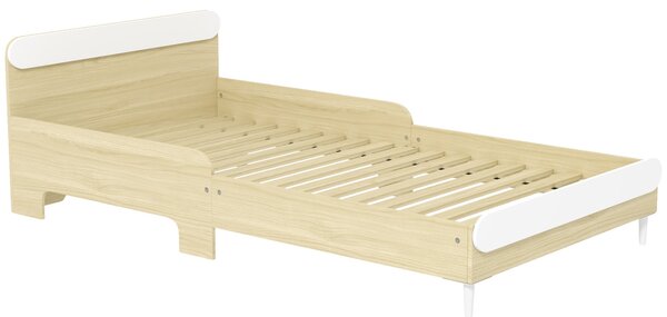 Letto Singolo per Bambini Basso con Sponde Laterali Alte 194,8x103x60,5 cm Bianco e color Legno