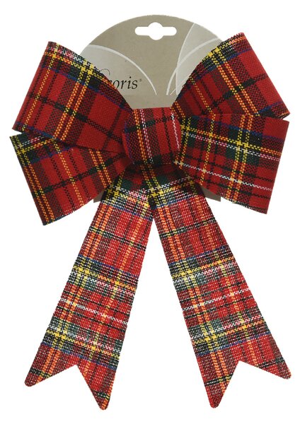 Fiocco natalizio in poliestere H 29 cm, L 3 cmx P 23.5 cm, , colore scozzese