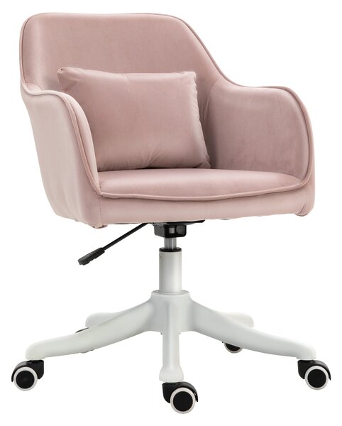 Sedia Operativa da Ufficio Massaggiante a 2 Punti con Cuscino e Braccioli 57x70x78-86 cm Rosa