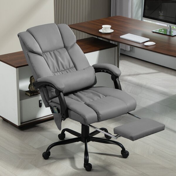 Sedia Operativa da Ufficio Massaggiante e Reclinabile 66x75x112-122 cm Grigio