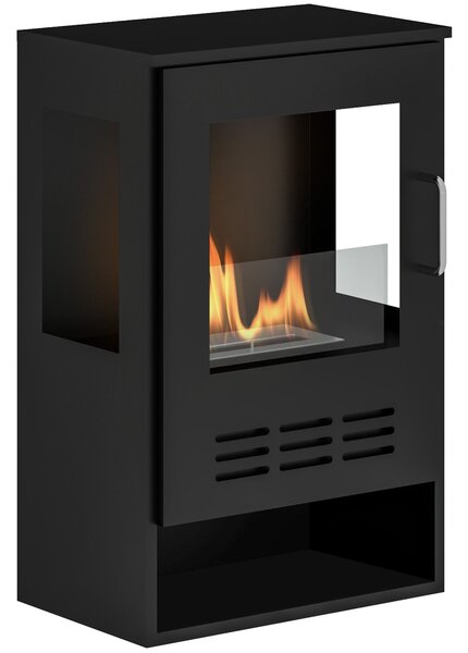 Camino a Bioetanolo da Pavimento Autoportante con Bruciatore da 0,9L 44x28x68 cm Nero