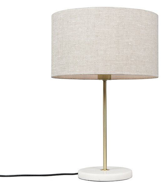 Lampada da tavolo ottone paralume grigio 35 cm - KASO