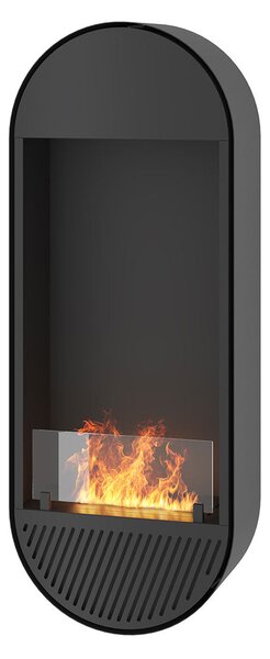 Camino a Bioetanolo da Parete 50x25x130 cm Incyrcle Slim Vert Nero