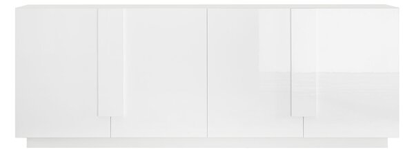 Madia Design Moderno 4 Ante Jupiter 241x44x90 cm Bianco laccato lucido
